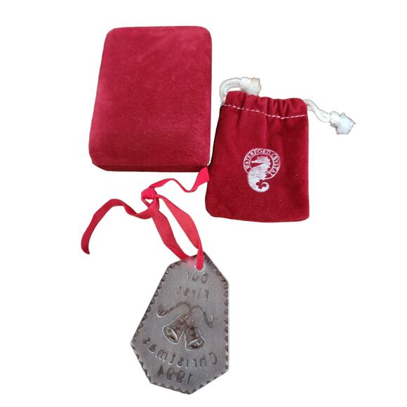 Waterford 1994 Our First Christmas Crystal Ornament With Box Wedding Gift - Picture 2 of 4